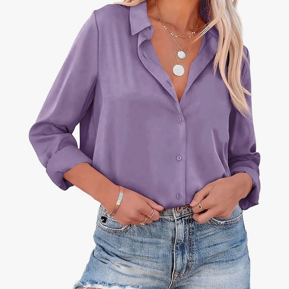 Purple/ lavender button up brand new